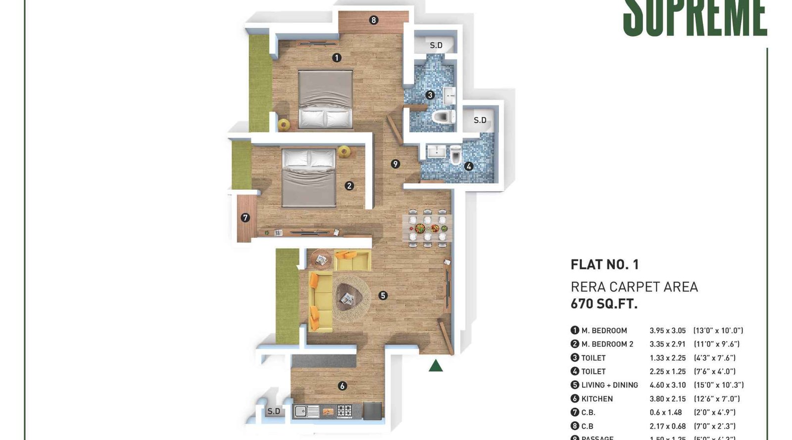 Raunak-supreme -Floor-Plan-670-sqft
